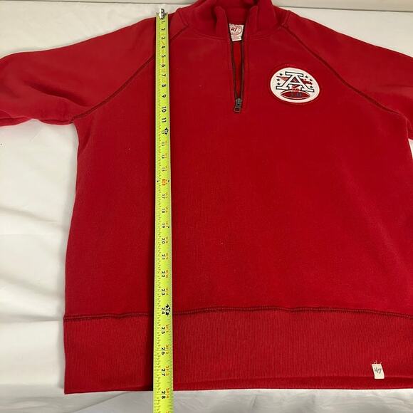 47 Brand NFL AFC Logo Embroidered Patch 1/4 Zip Red Fleece Sweatshirt Size L - Picture 7 of 9